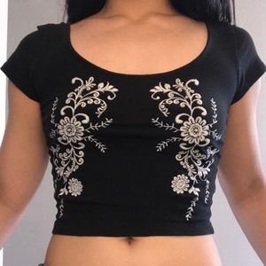 Embroidered crop top
